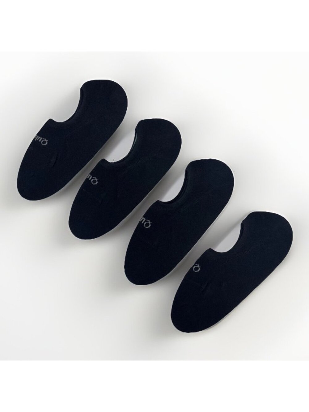 Quince Men's No Show Socks 4-Pack in Black Size M/6-9